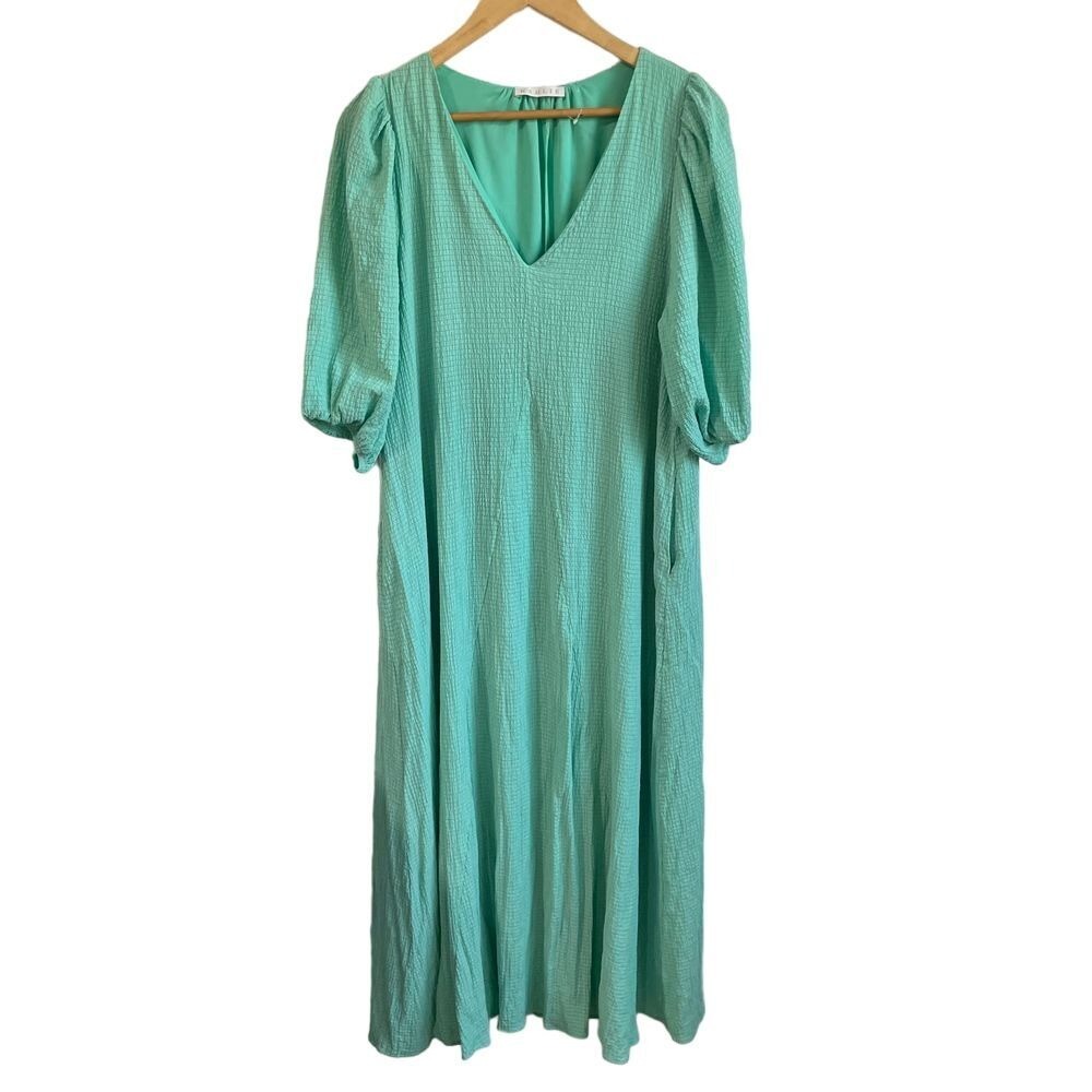 Karlie Dress Womens‎ Small Teal Mint Green Maxi Lagenlook Beachy Lounge Coastal